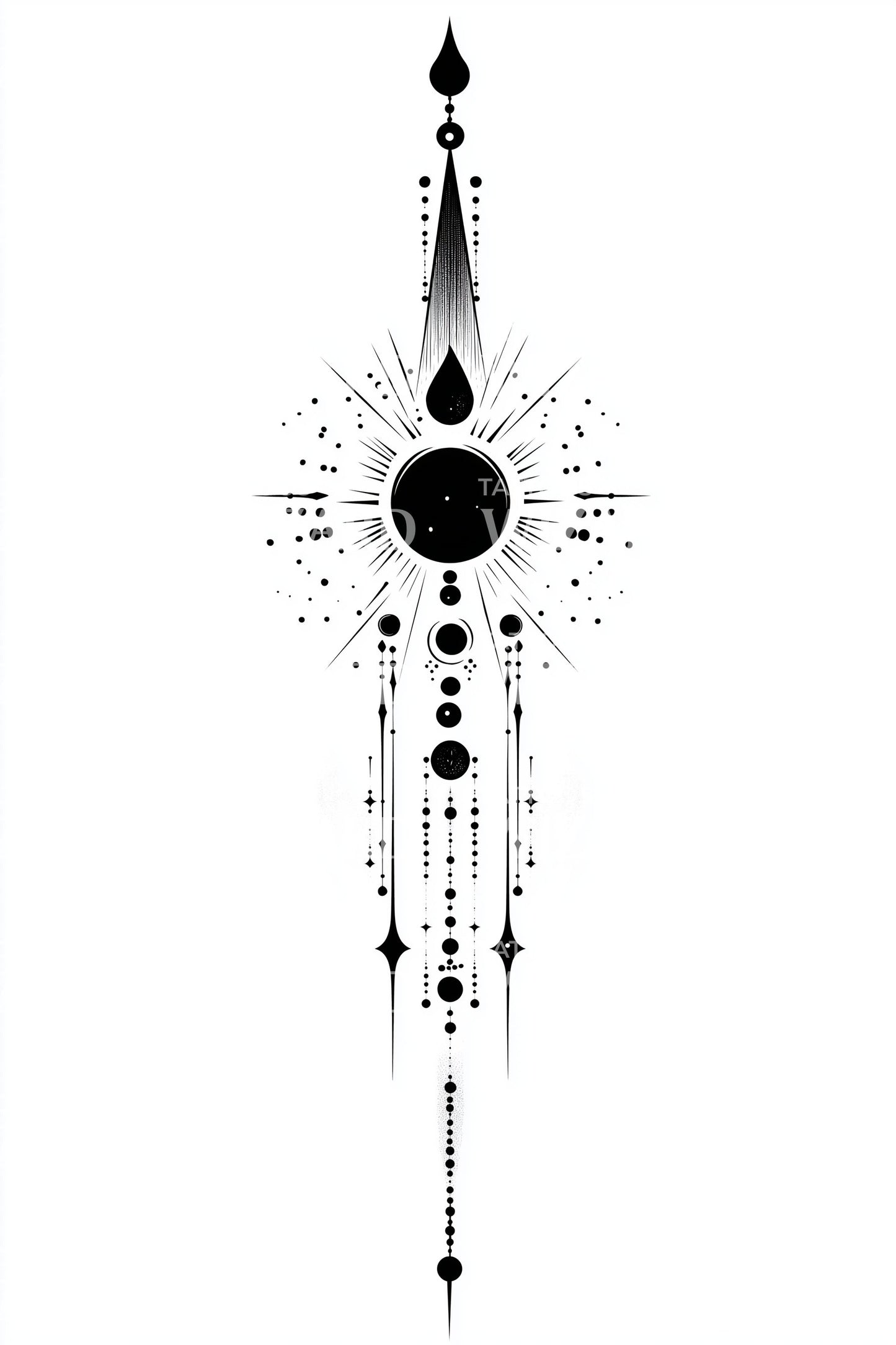 Celestial Totem Alignment Tattoo Design