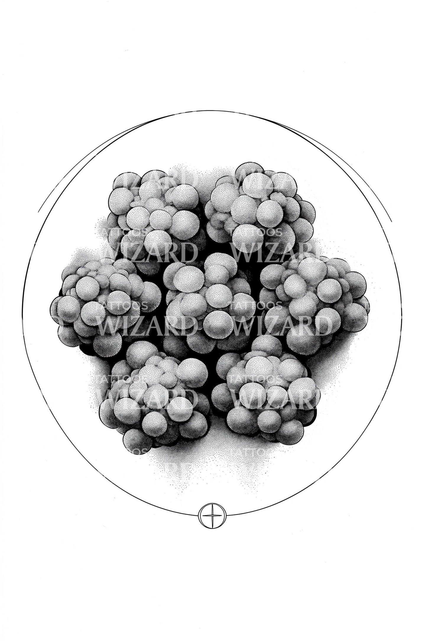 Cell Cluster Orbit Tattoo Design