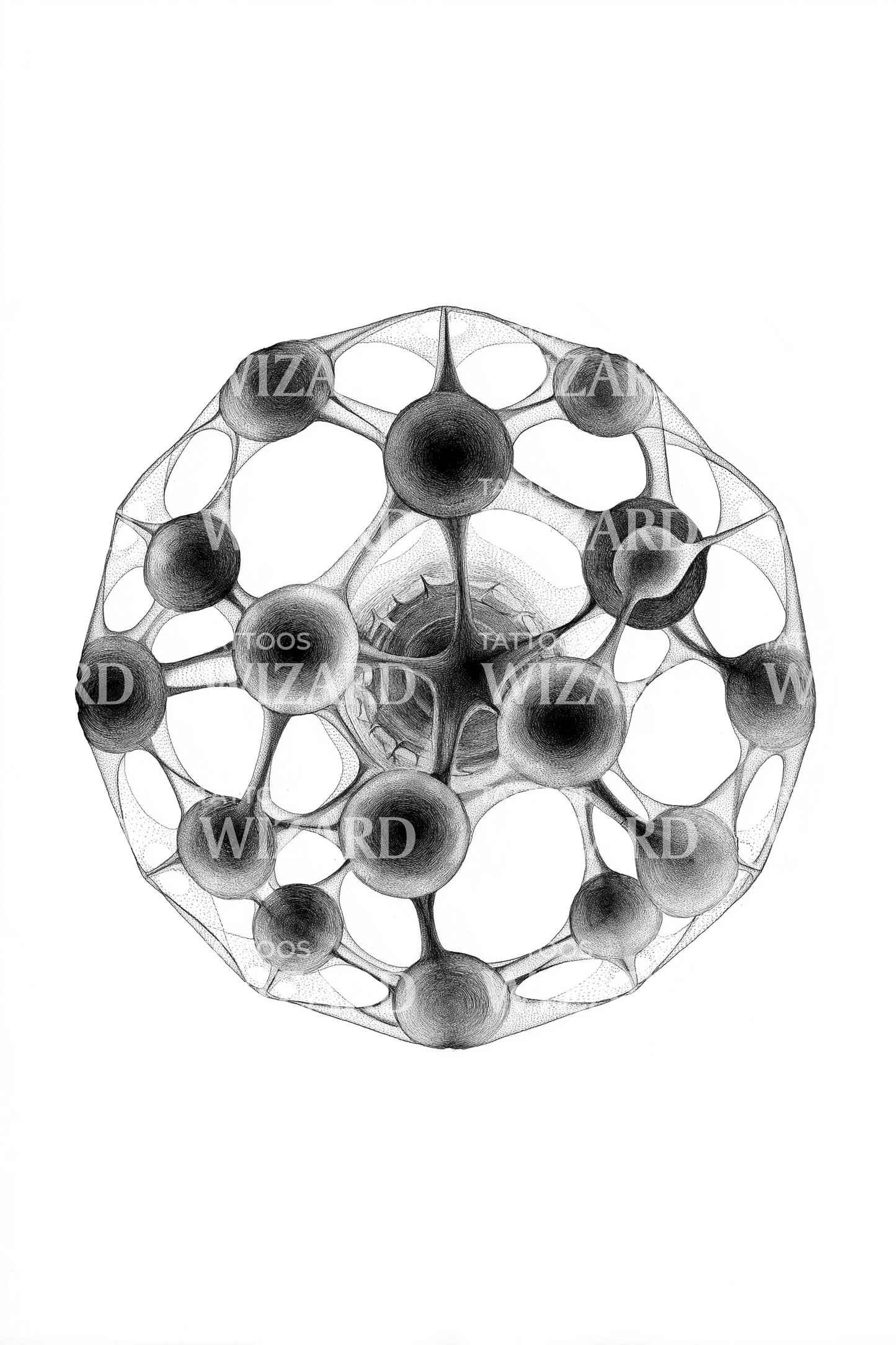 Cell Lattice Tattoo Design