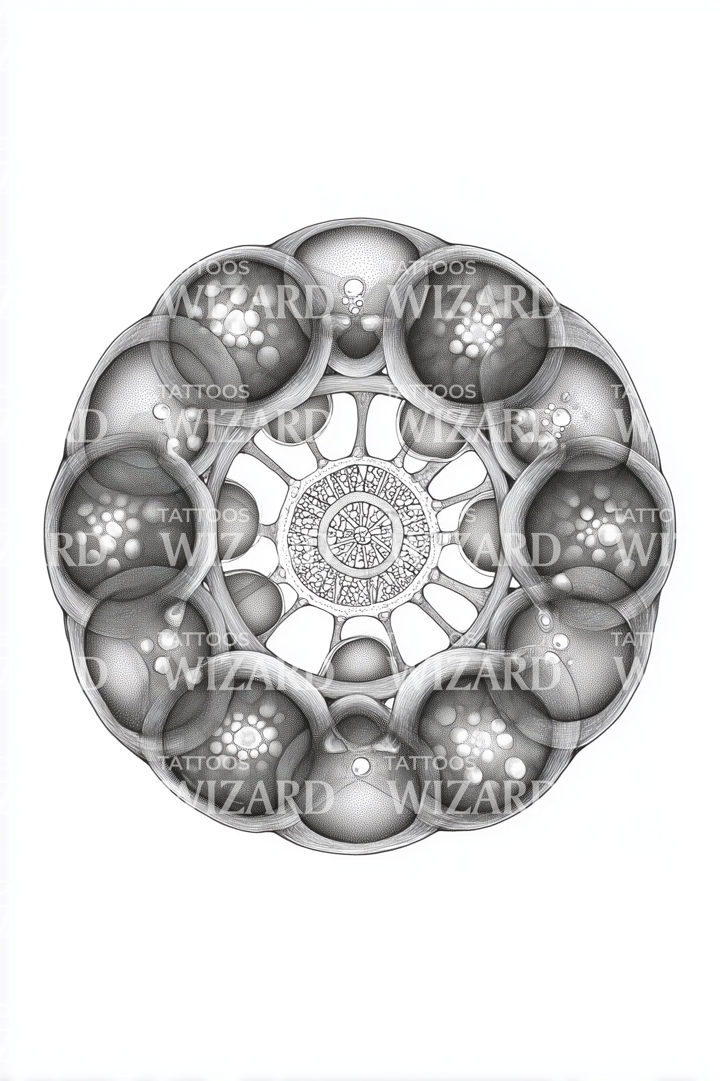 Cellular Mandala Tattoo Design