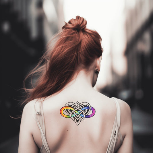 Rainbow Celtic Heart Tattoo Design