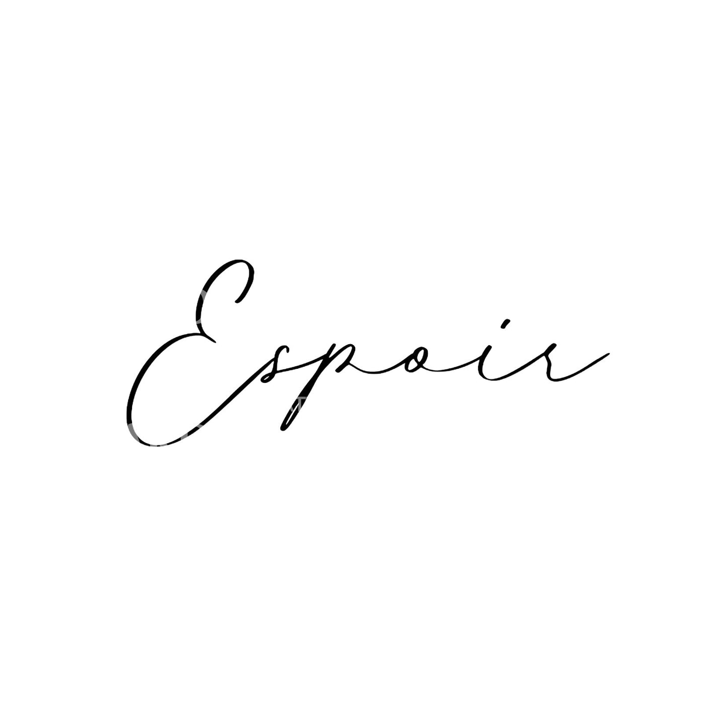 Espoir Word Fineline Tattoo Design
