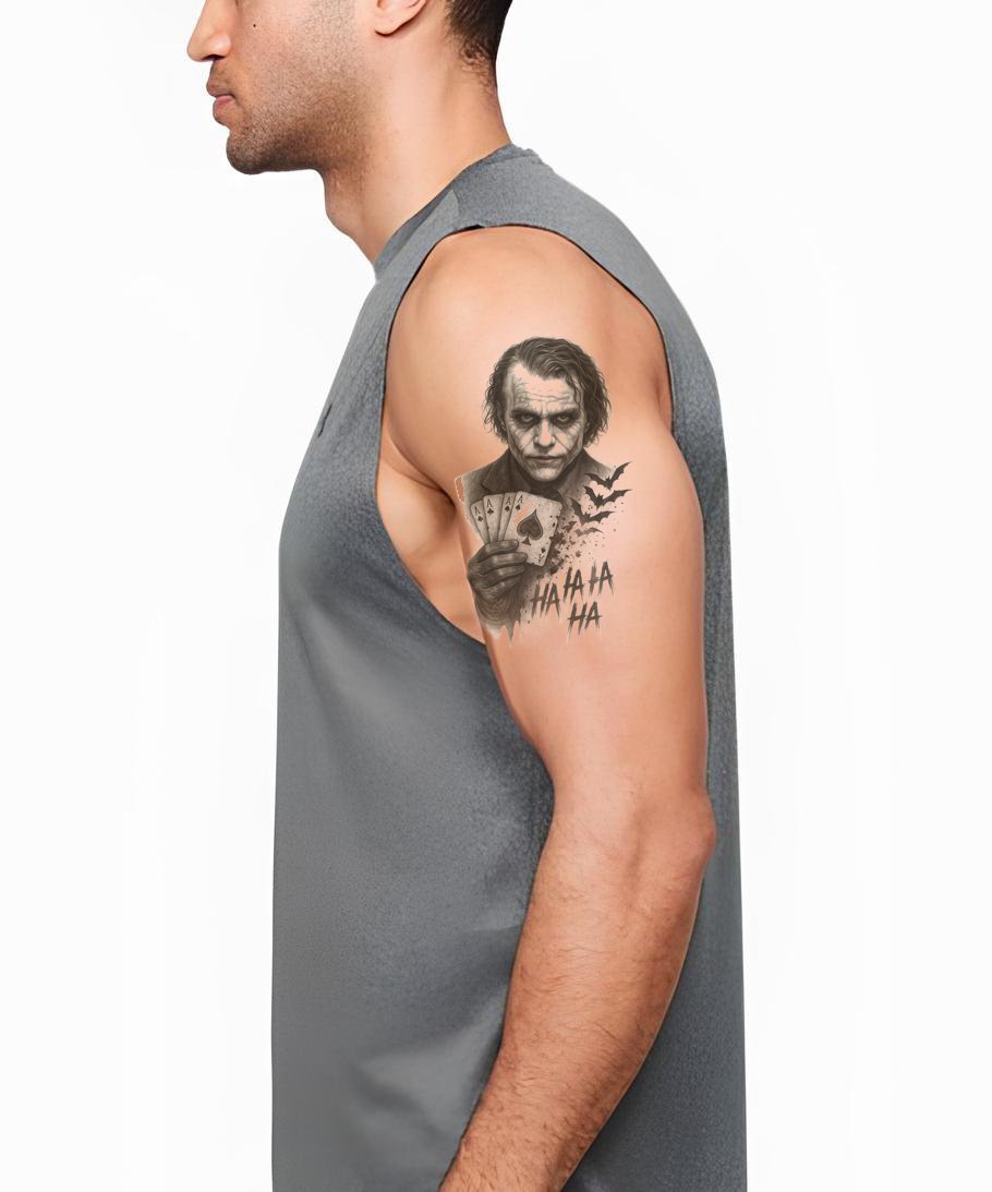 Kaotisk Joker Kort Tatoveringsdesign