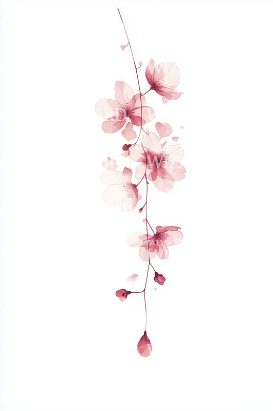 Cherry Blossom Branch Tattoo Design
