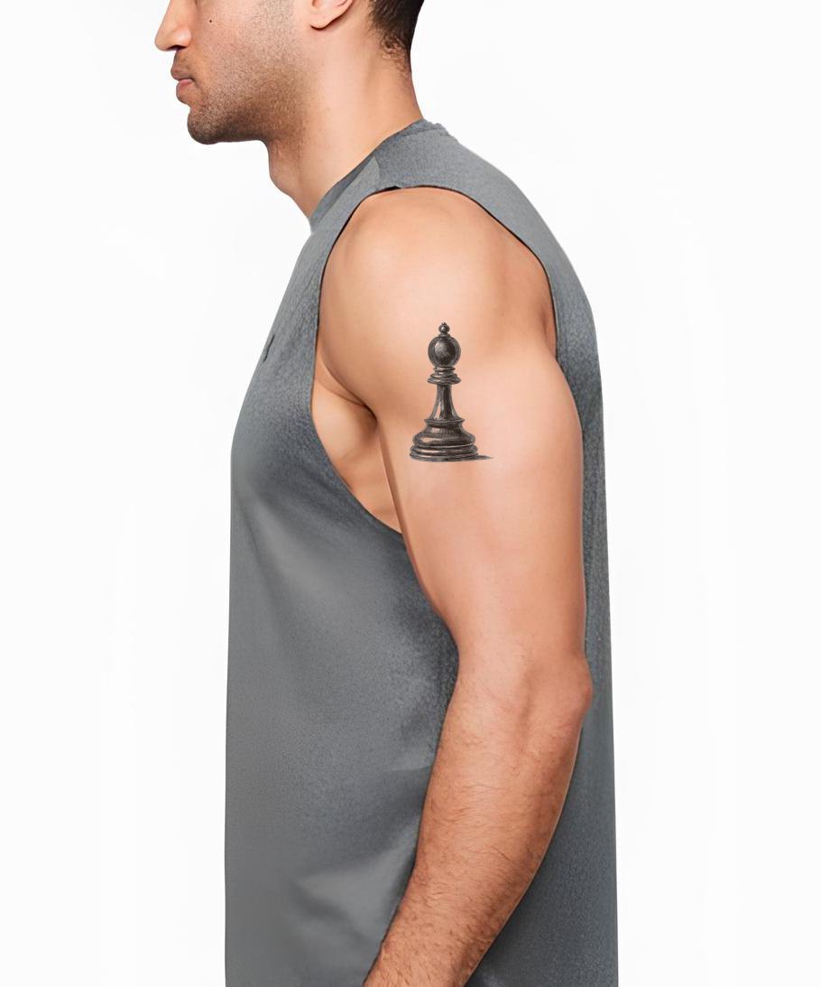 Classic Chess Pawn Tattoo Illustration