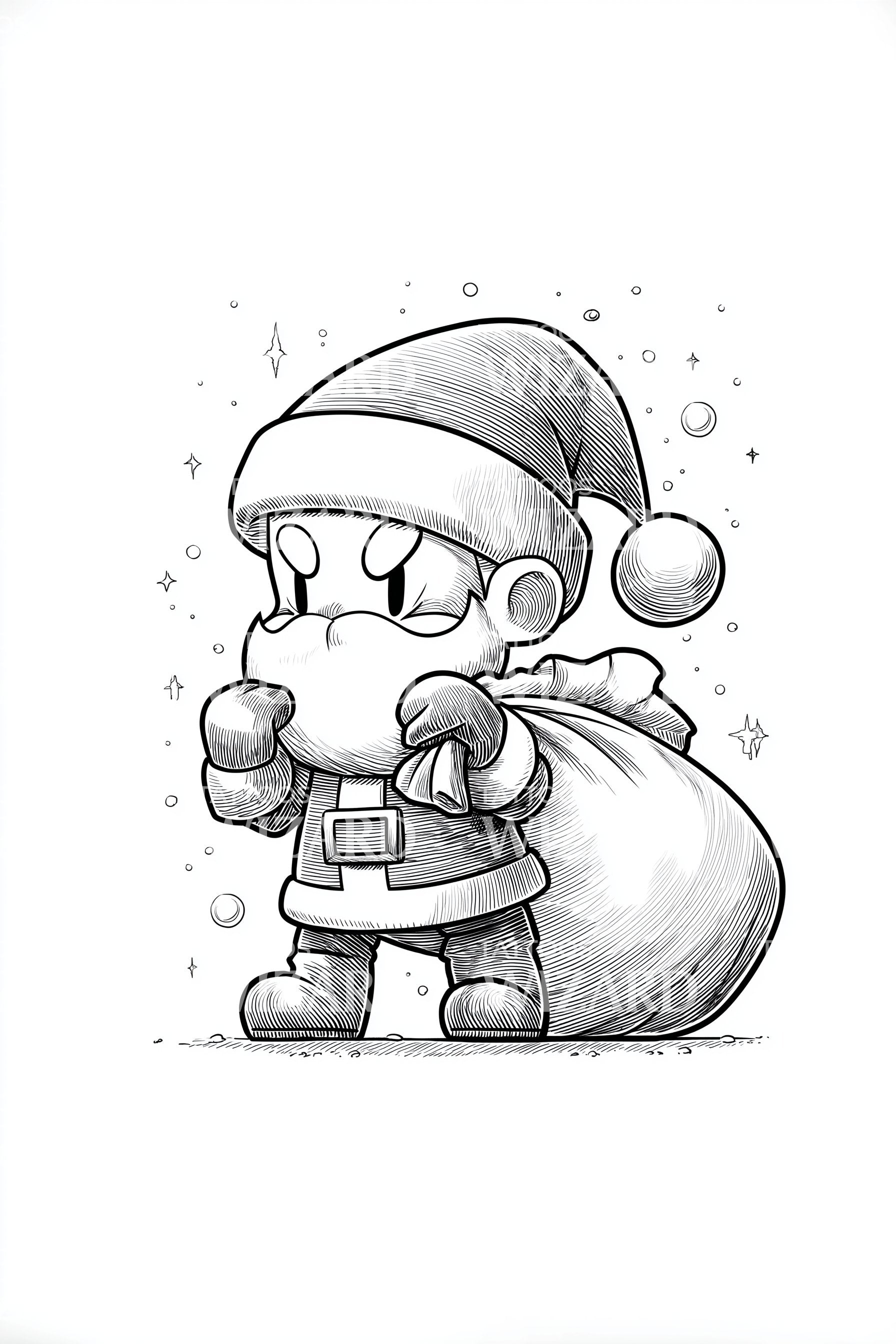 Chibi Santa Sack Tattoo Idea, image size:1792x2688