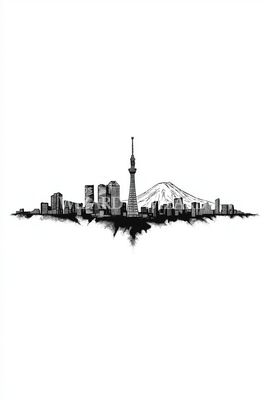 City Skyline Horizon Tattoo Idea