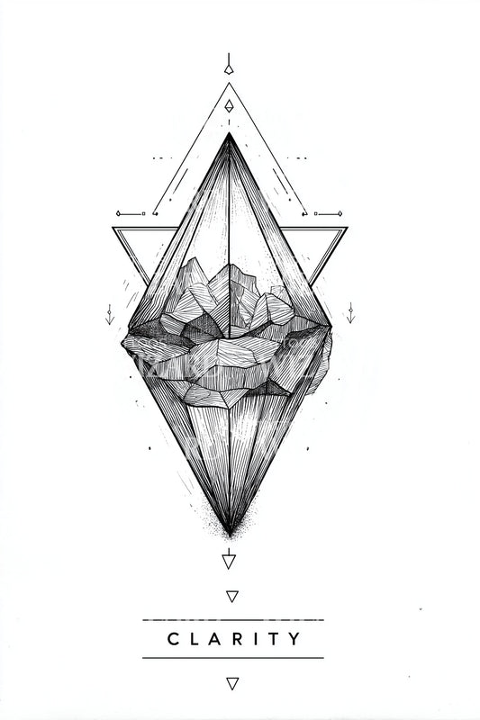 Clarity Geometric Diamond Tattoo Design