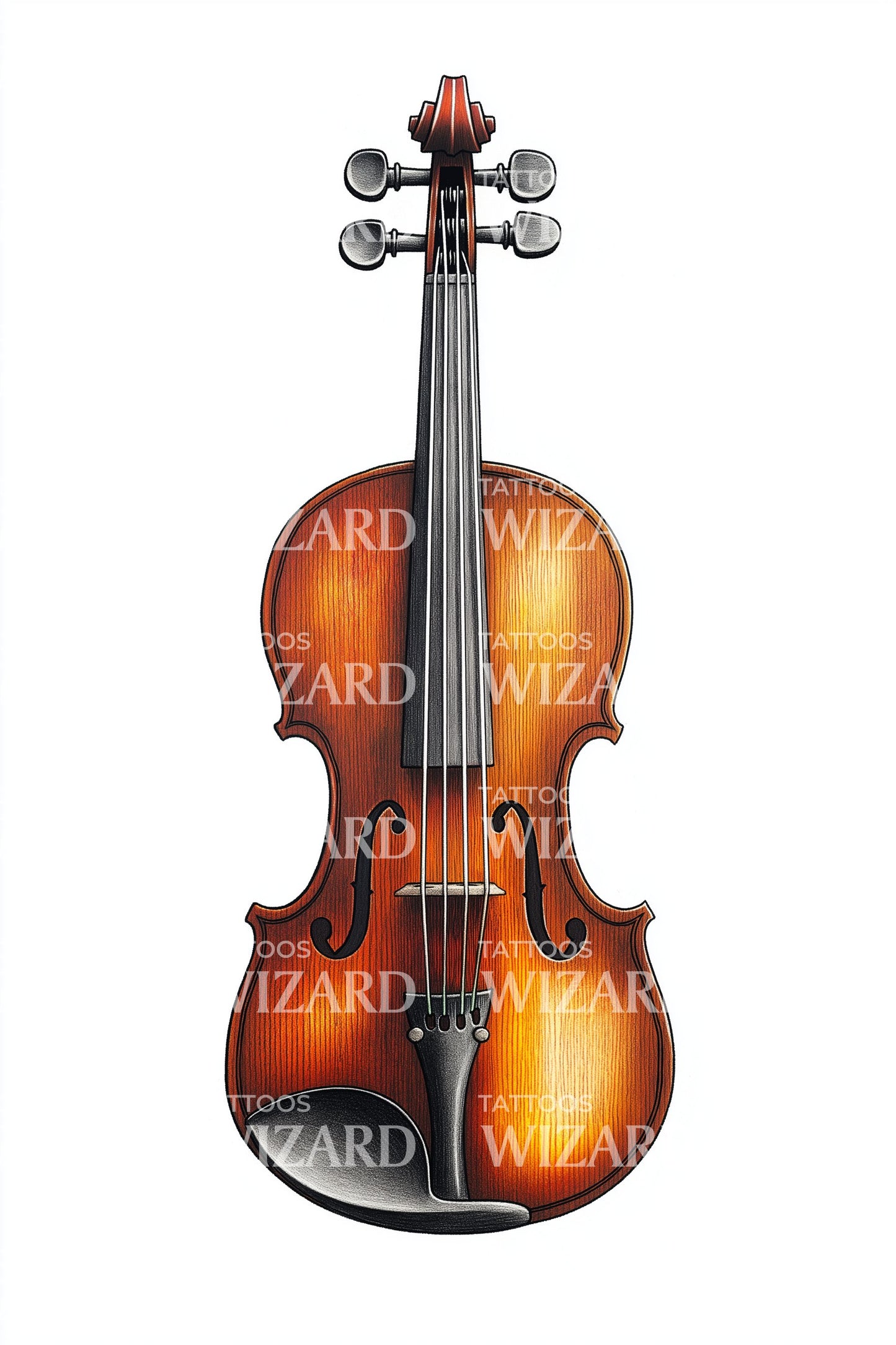 Design de Tatuagem Harmonia Clássica de Violino