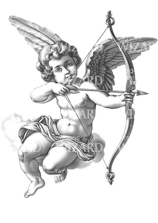 Classical Cupid Image Tattoo Design