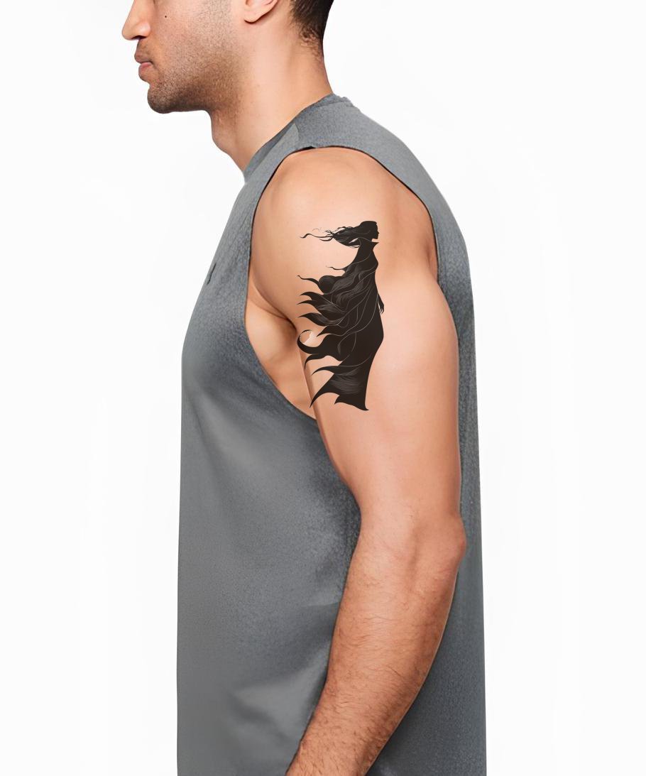 Wind Swept Cloak Tattoo Design
