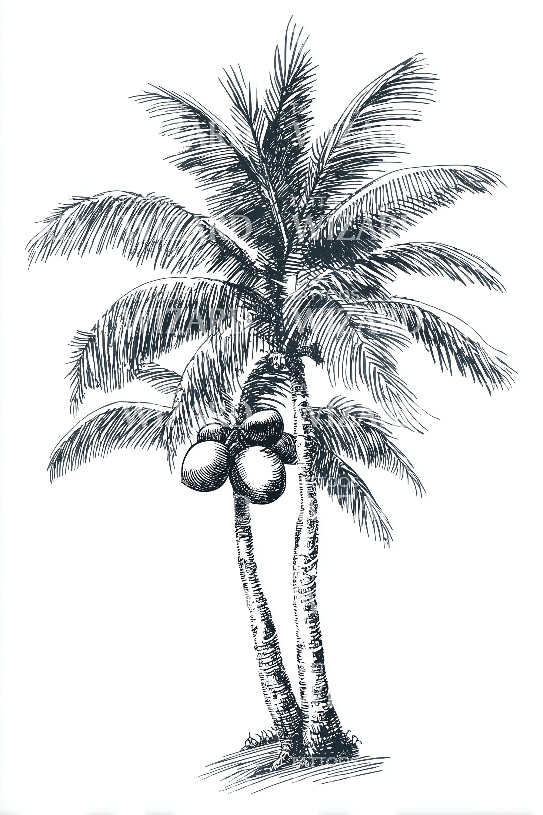 coconut palm tree tattoo Coconut Palm Island Tattoo Design