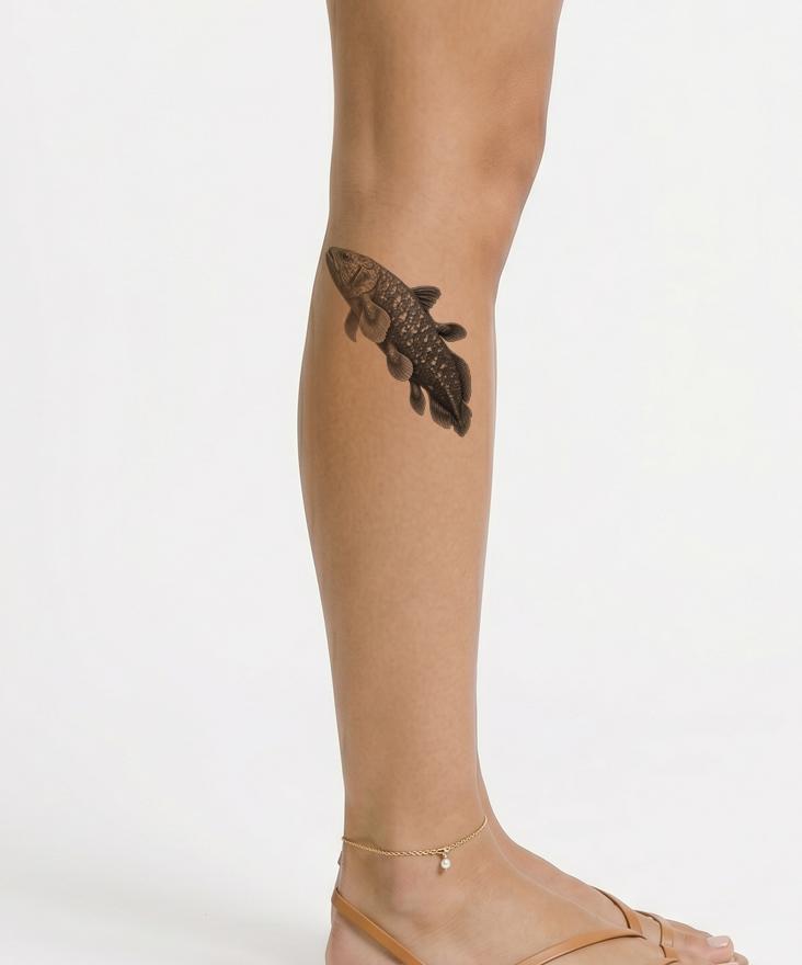 Coelacanth Living Fossil Tattoo Design