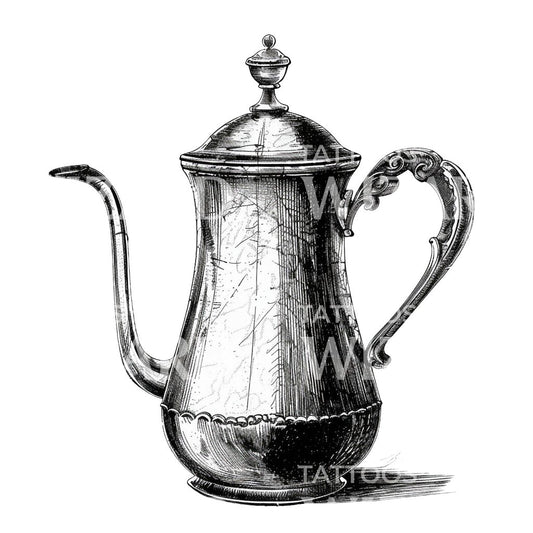 Coffee Pot Drawing Tattoo Idea