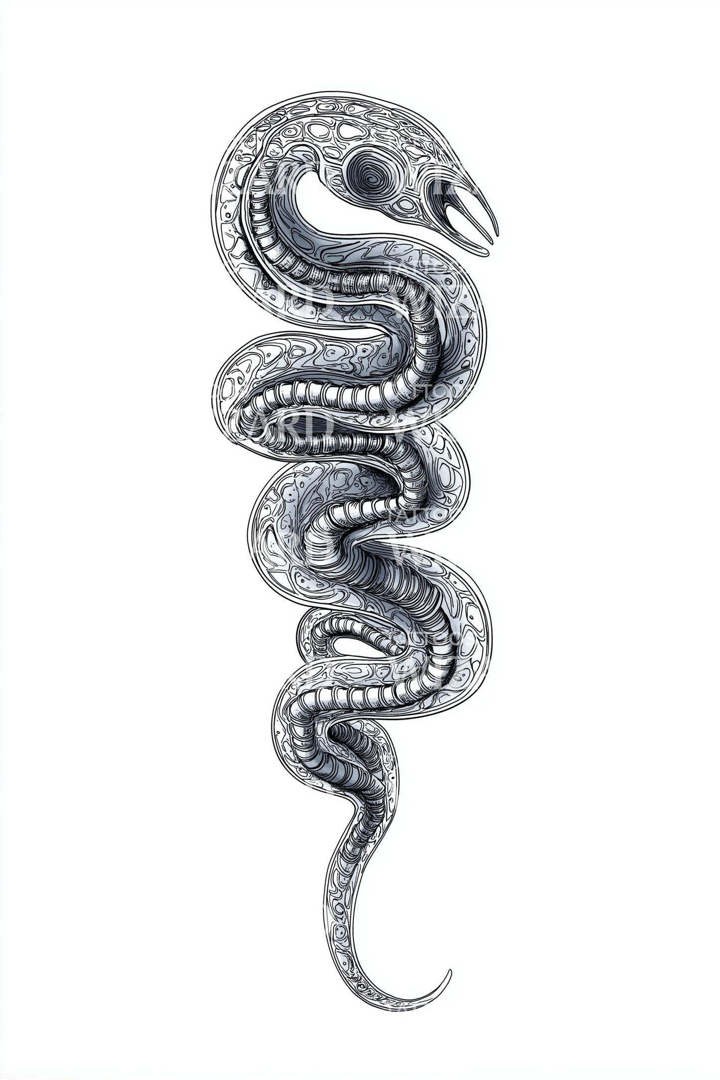 Coiled Protozoa Totem Tattoo Design