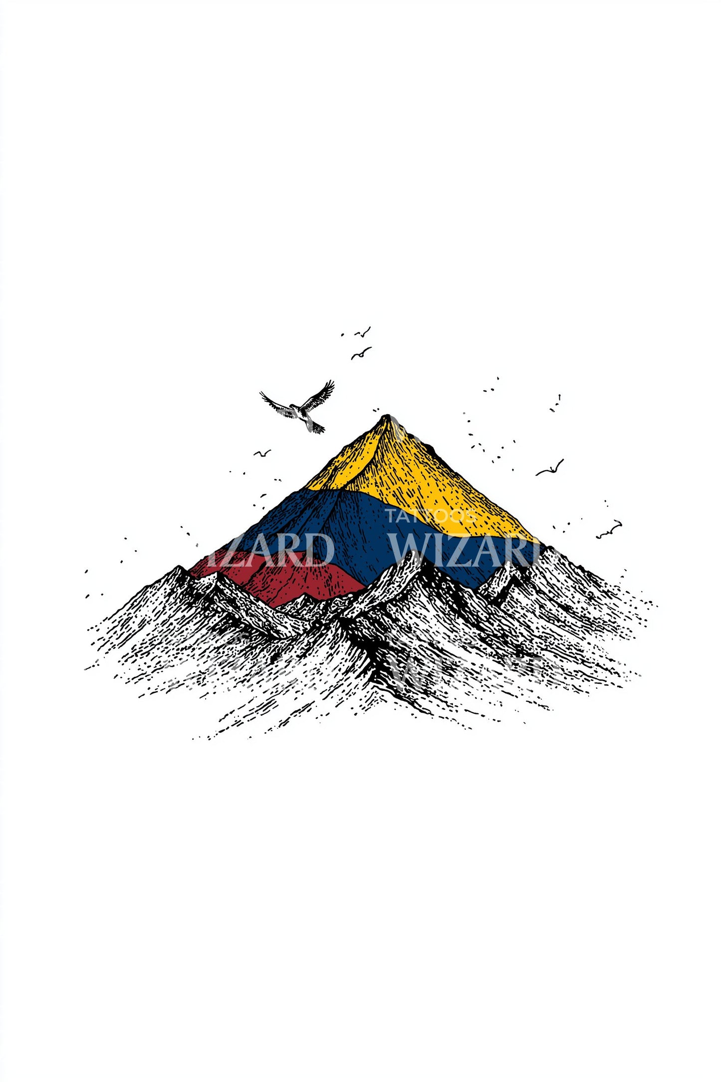 Design de Tatuagem Pico Andino da Colômbia