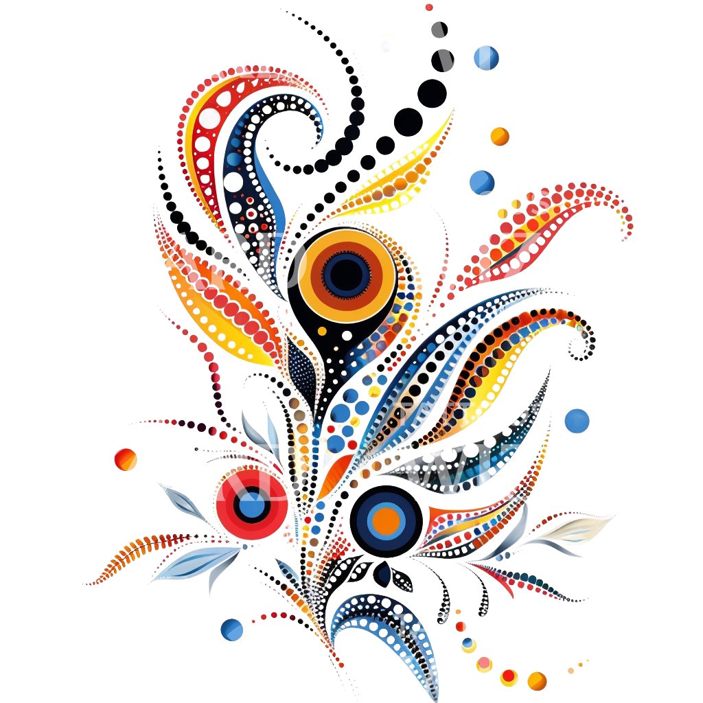 Colorful Australian Native Art Tattoo Design