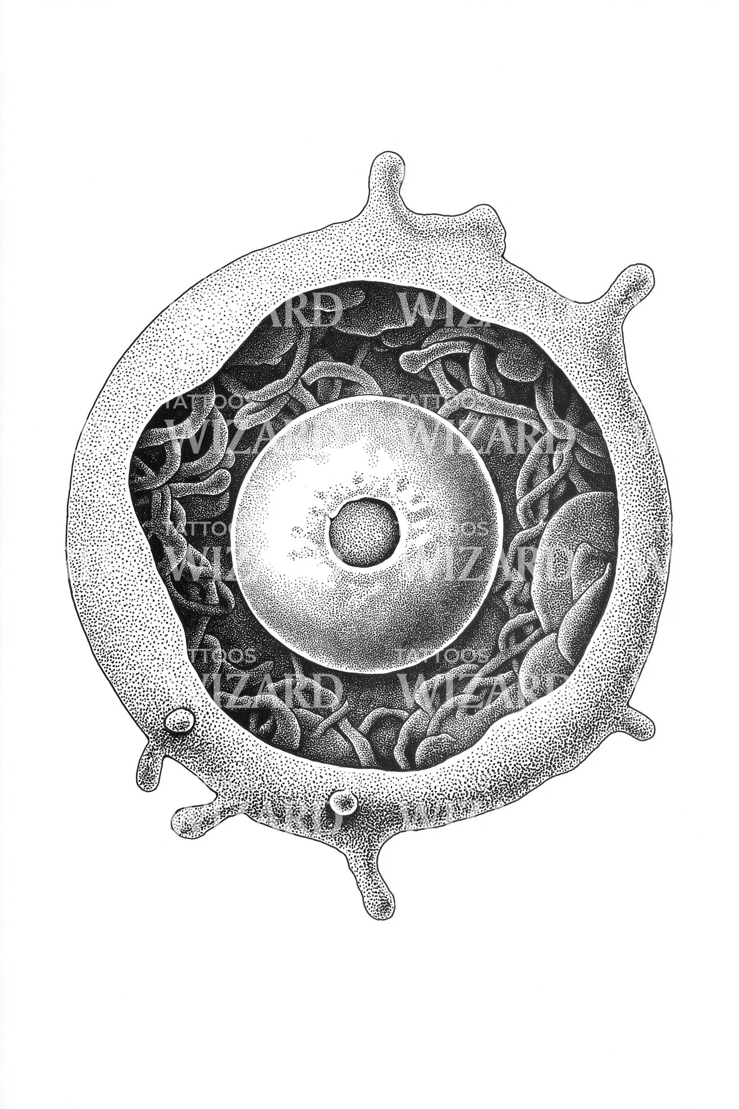 Concentric Cell Cross Section Tattoo Design