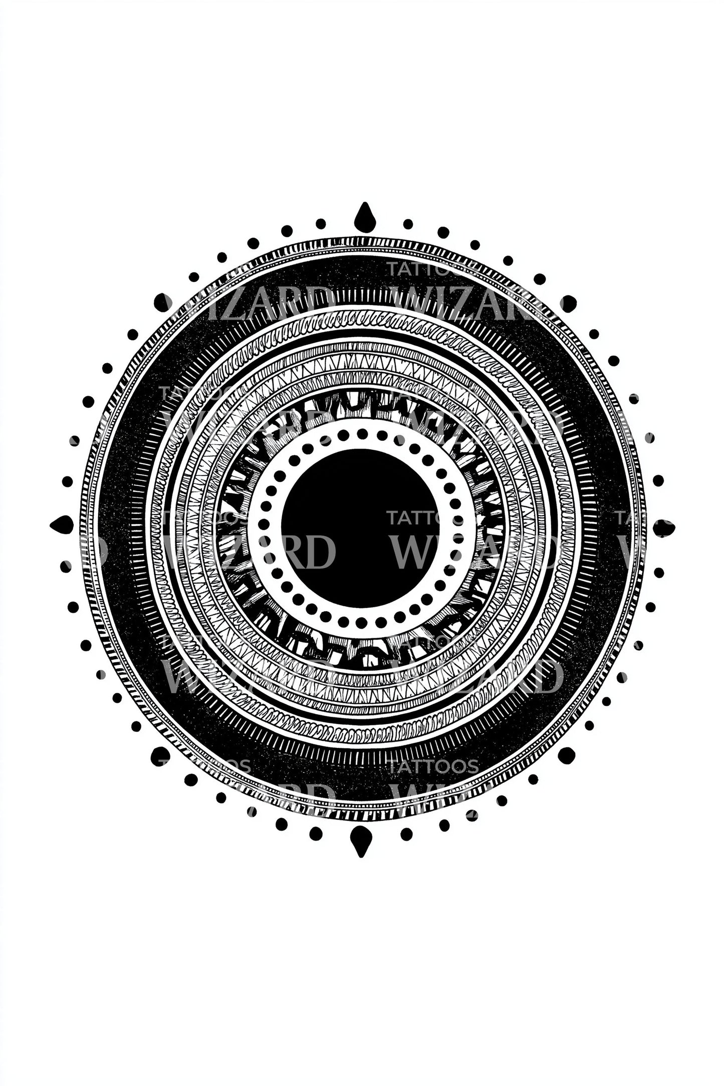 Koncentriční Orb Mandala Tetovací Vzor