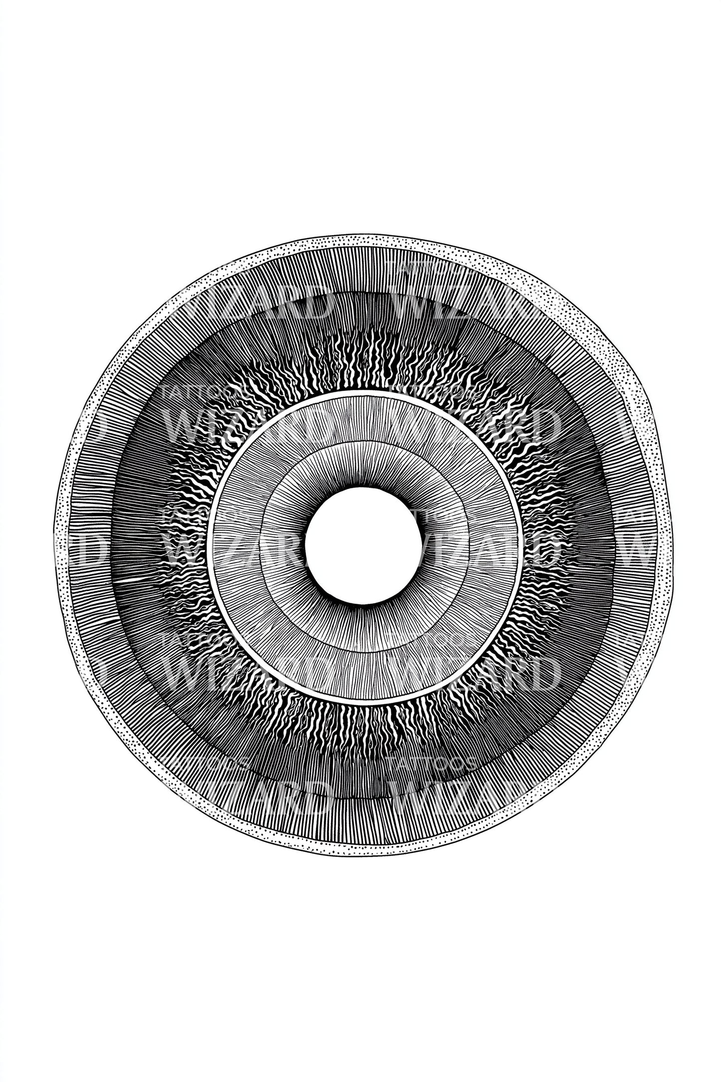 Concentric Spore Ring Tattoo Design