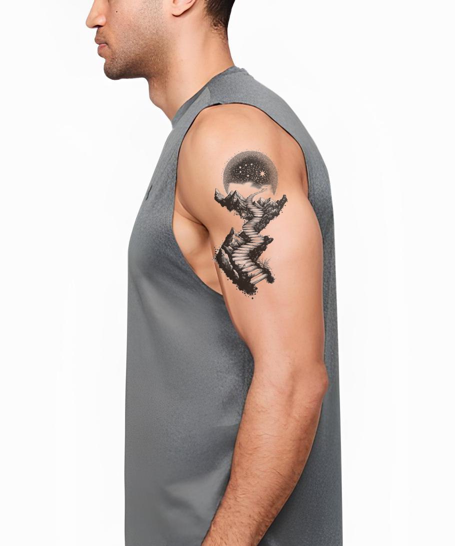 Ilustração de Tatuagem Reflexo do Penhasco Cósmico