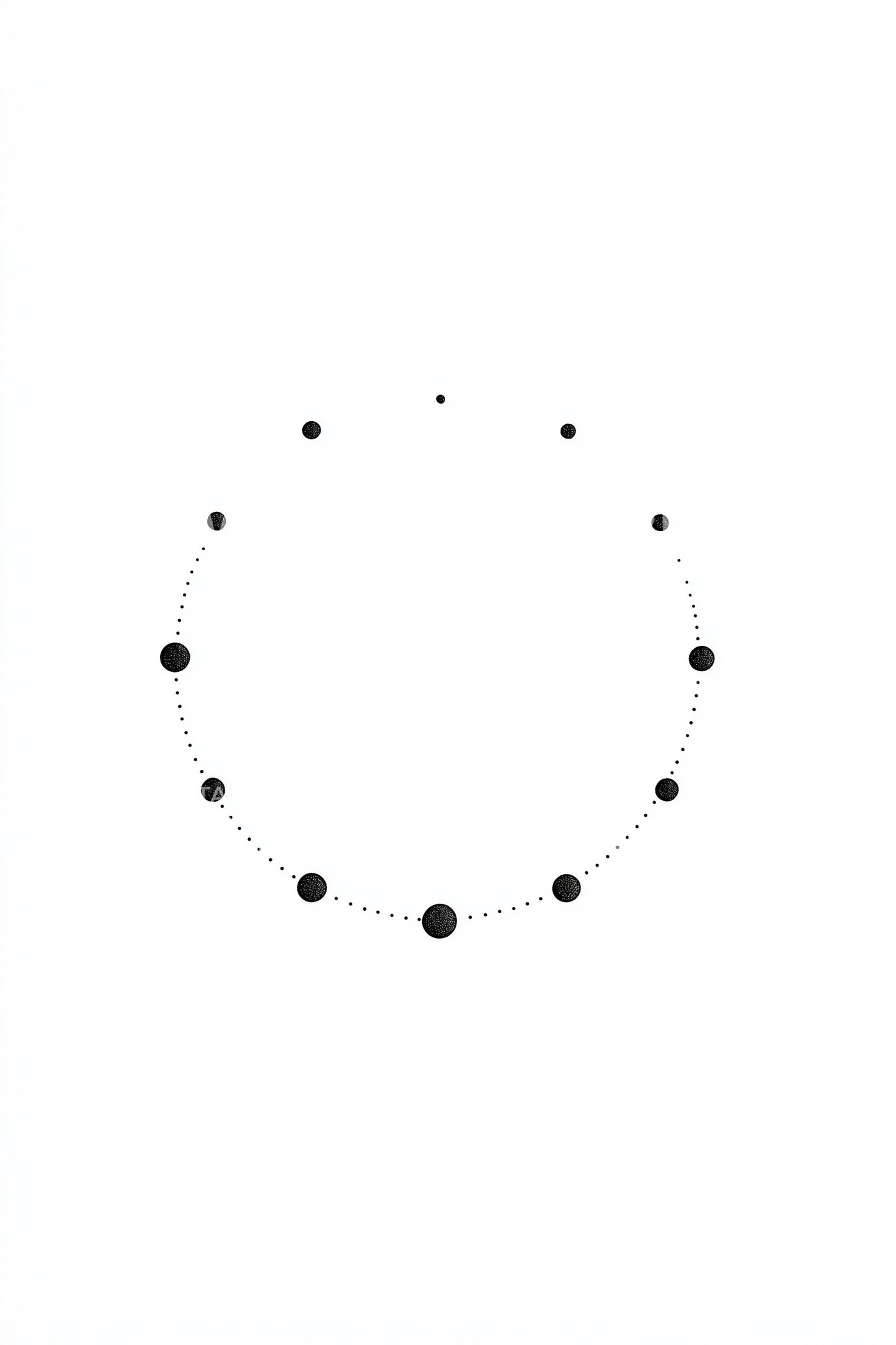 Cosmic Dotted Circle Tattoo Illustration