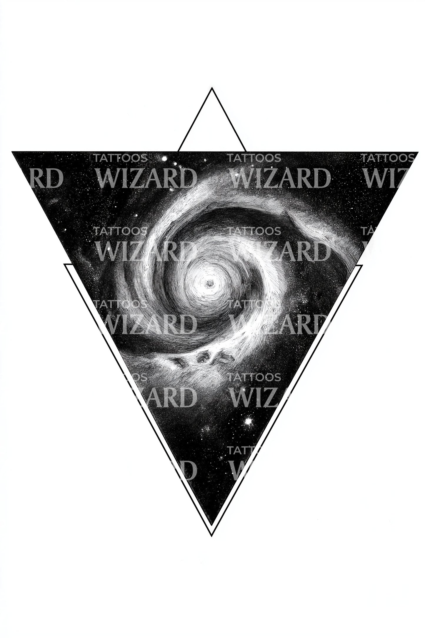Cosmic Galaxy Triangle Tattoo Design