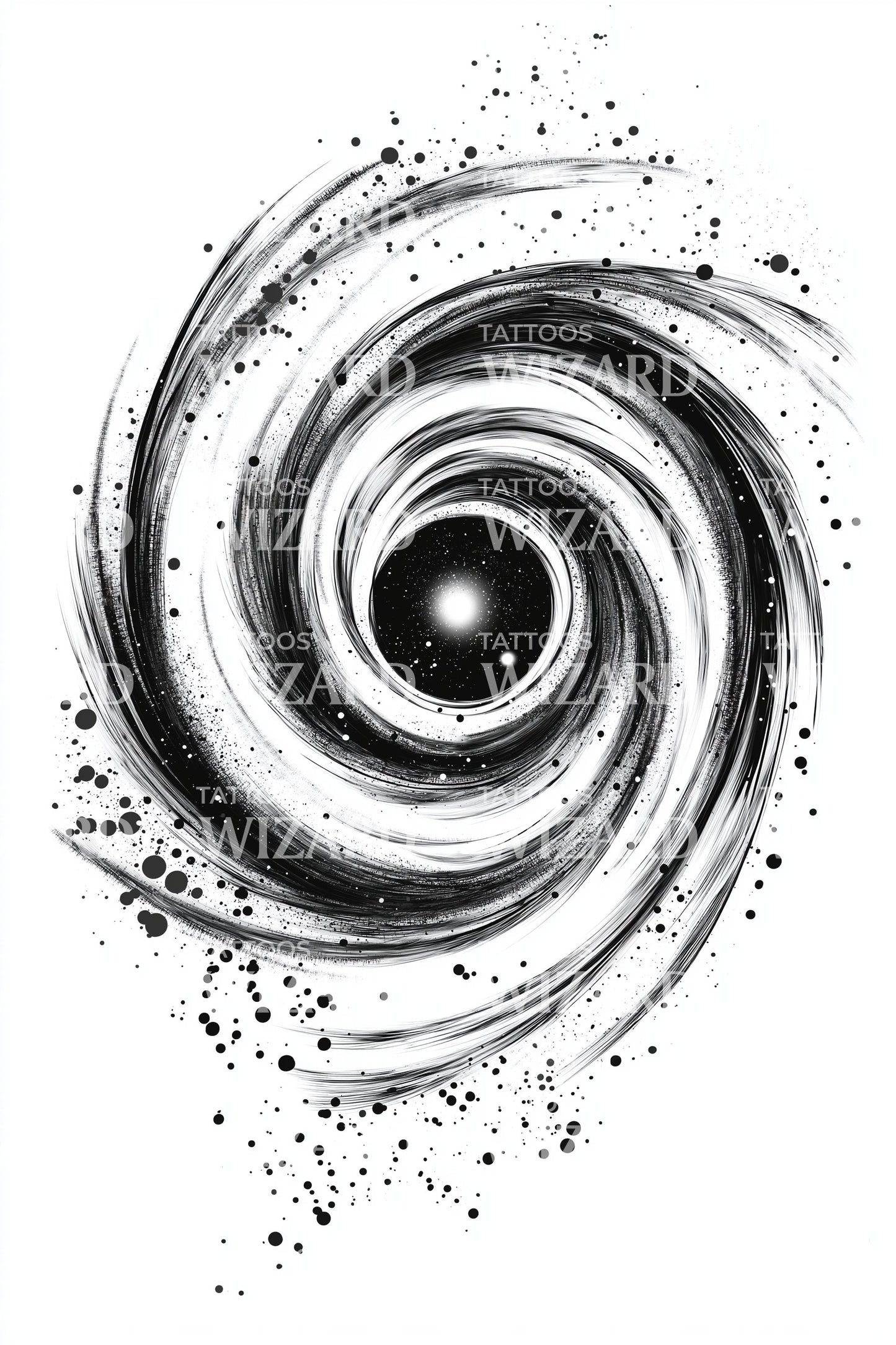 Cosmic Maelstrom Swirl Tattoo Design