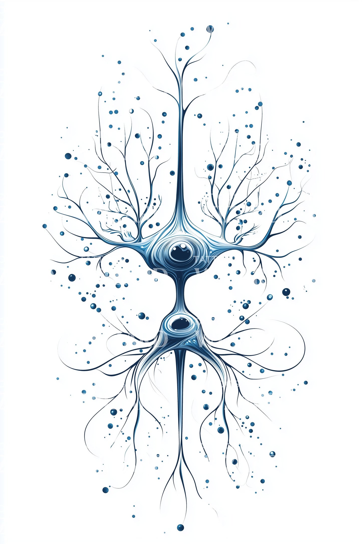Cosmic Neuron Bloom Tattoo Illustration