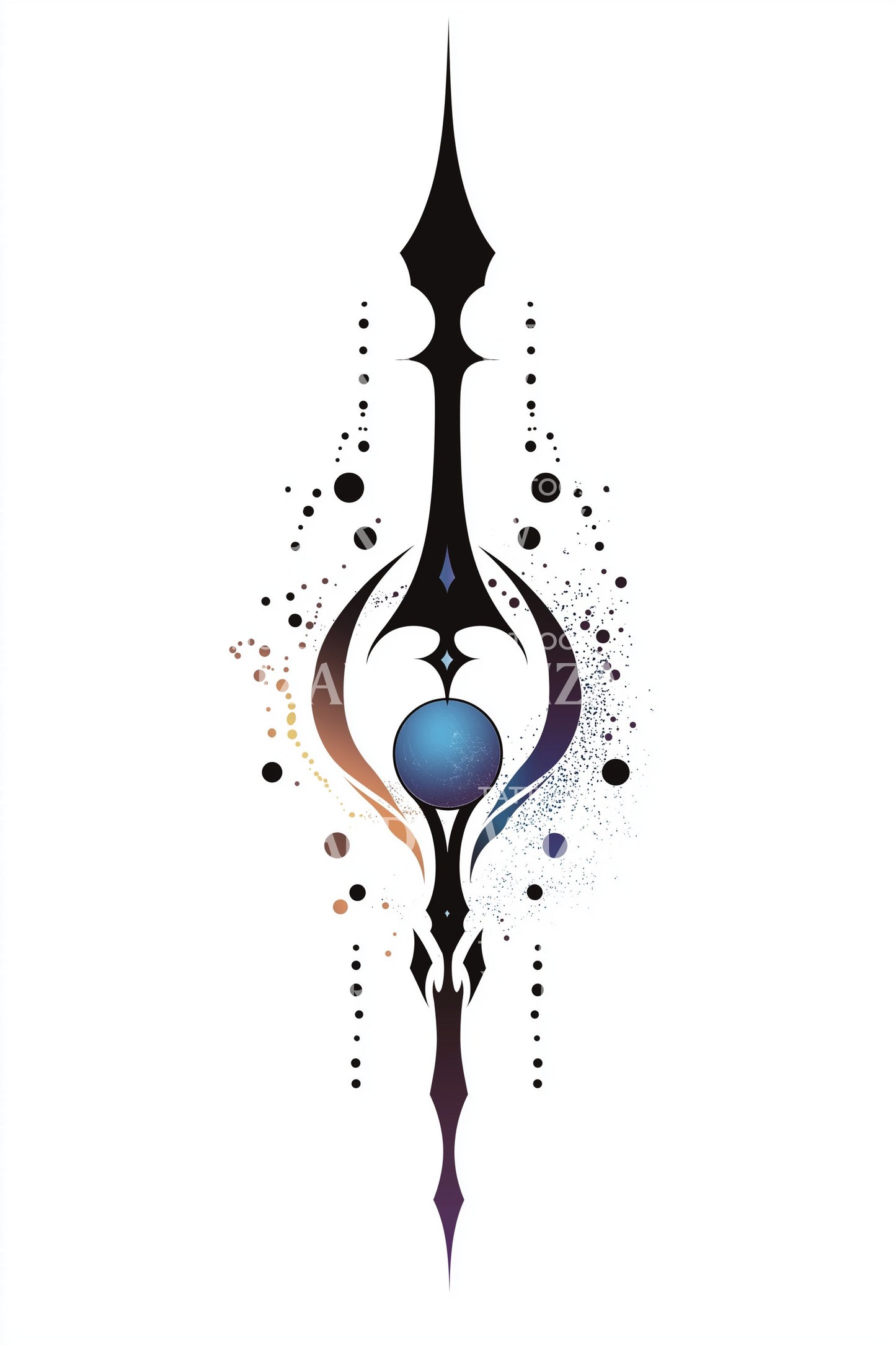 Kosmische Speer Ornament Tatoeage Ontwerp