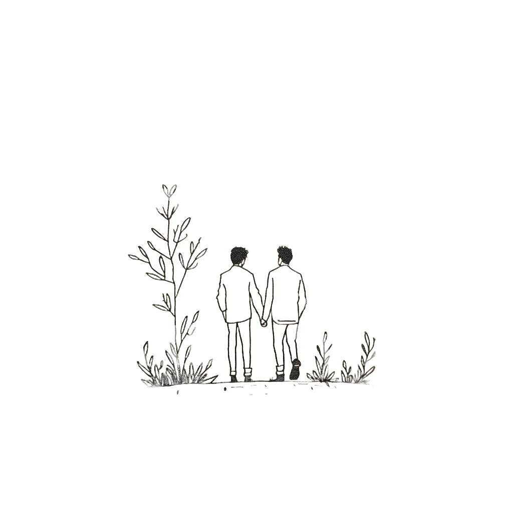 Couple of Men Mini Tattoo Design