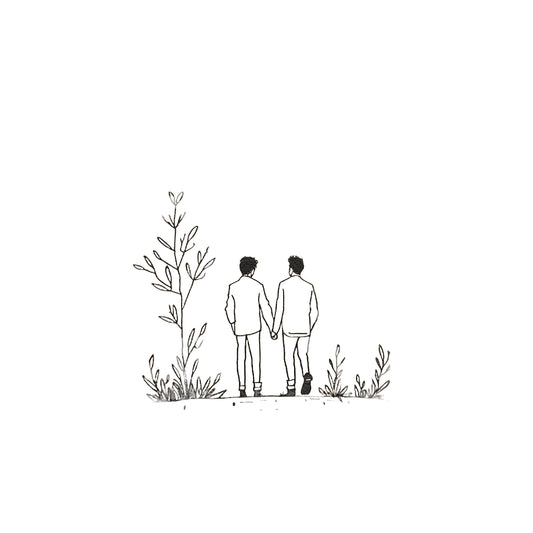 Couple of Men Mini Tattoo Design