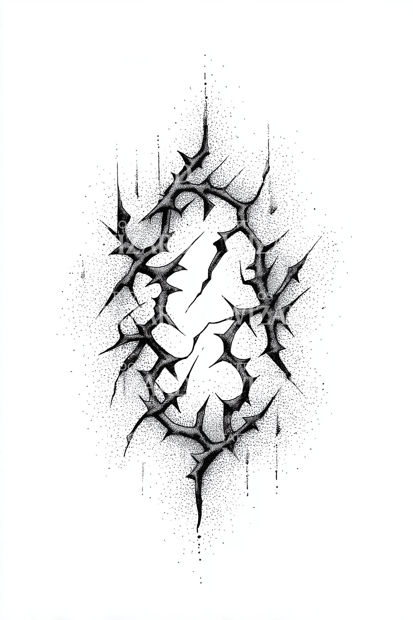 Diseño de tatuaje abstracto de piedra agrietada