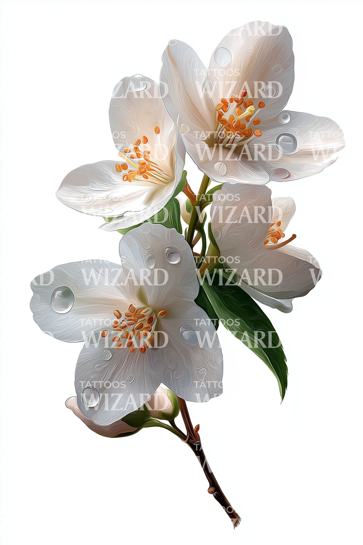Design de tatouage paire Jasmin Crème
