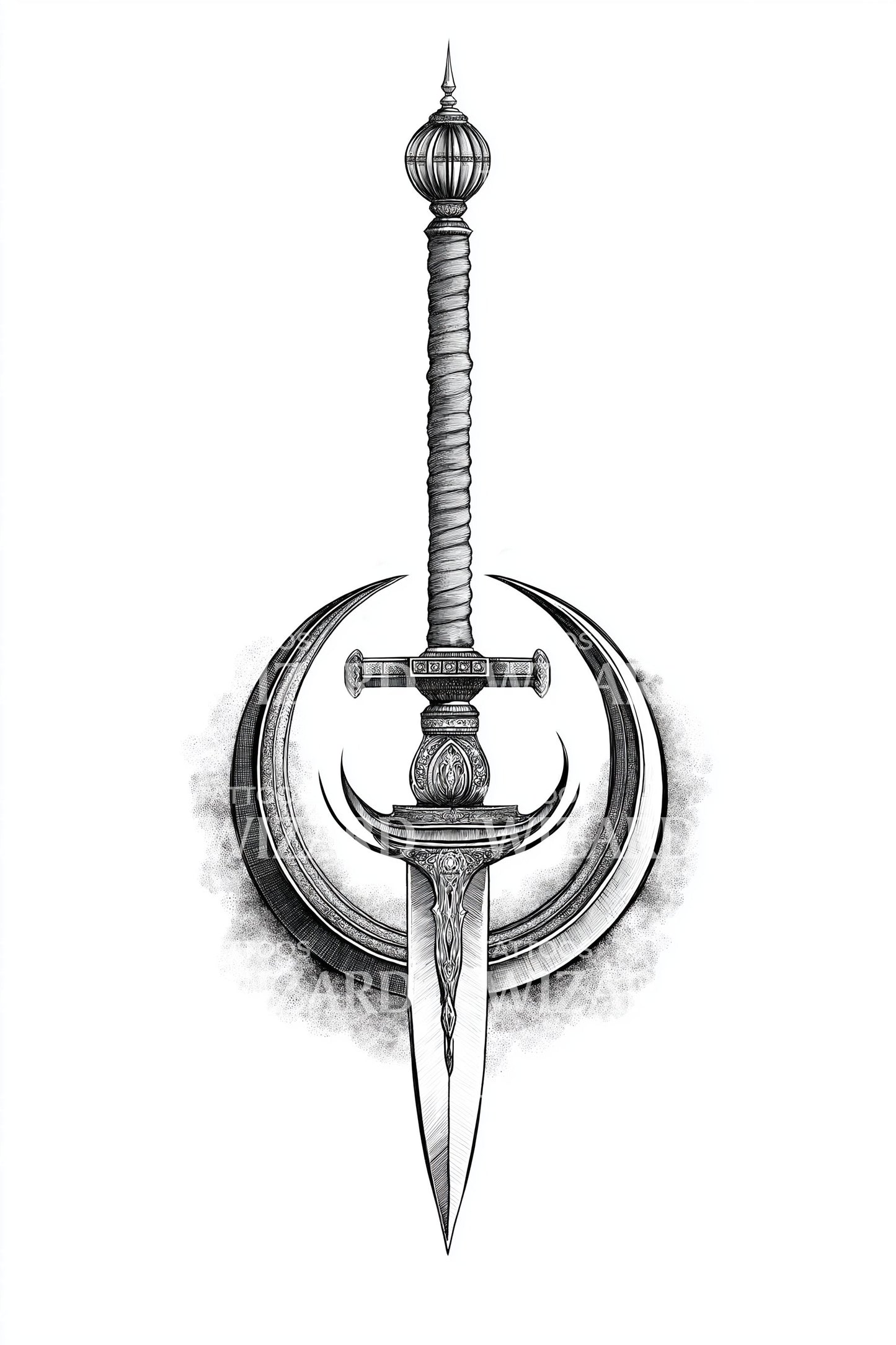 Halve Maan Dolk Tattoo Idee