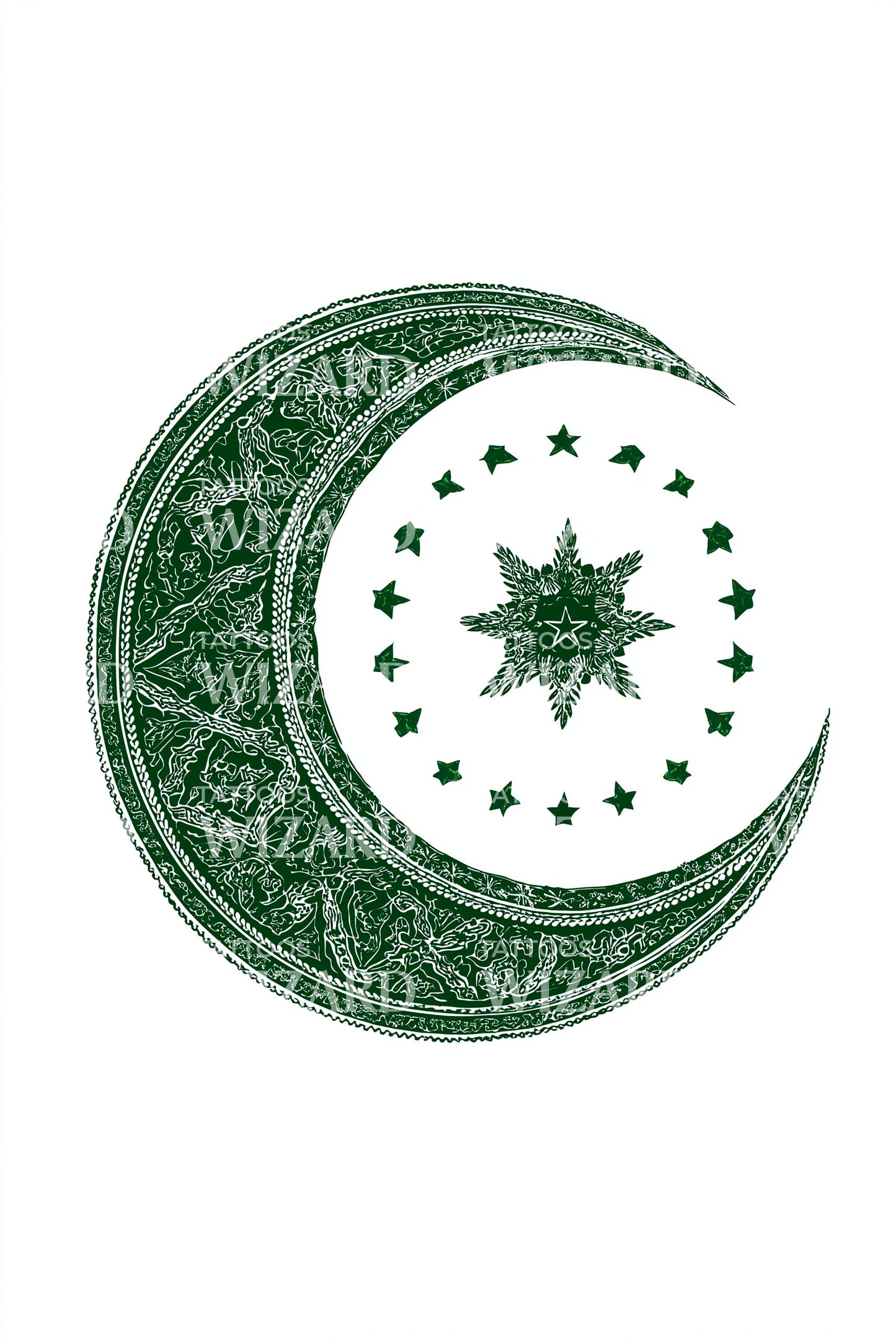 Halve Maan Mandala Pakistan Tattoo Ontwerp