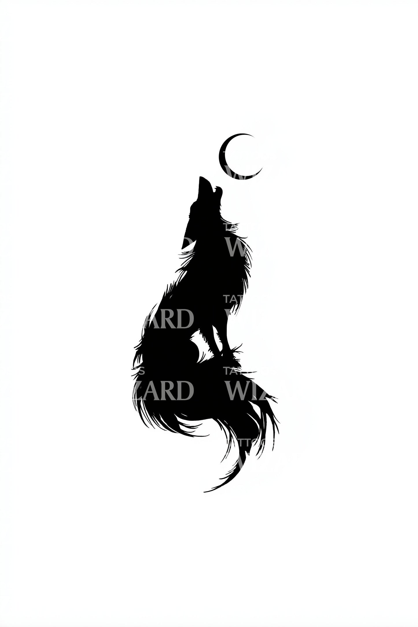 Idée de tatouage de renard assis sur un croissant de lune