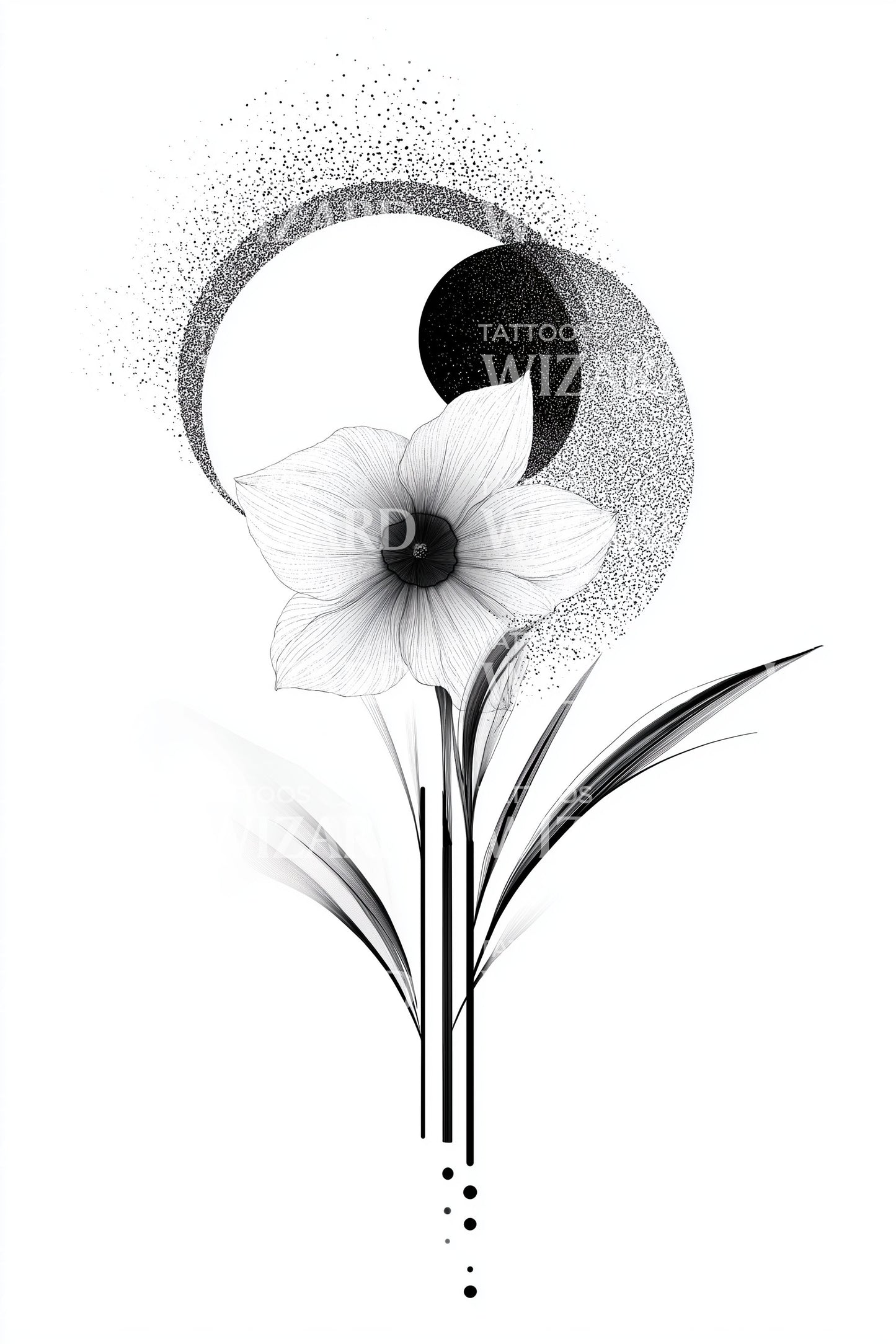 Crescent Shadow Bloom Tatuering Design