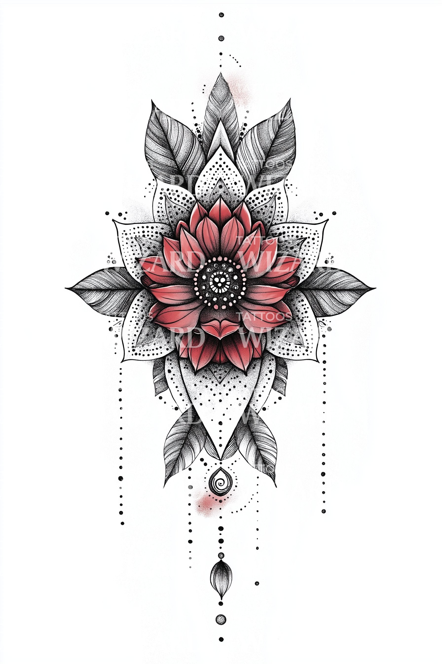 Crimson Rose Compass Tattoo Design Tattoos Wizard Designs