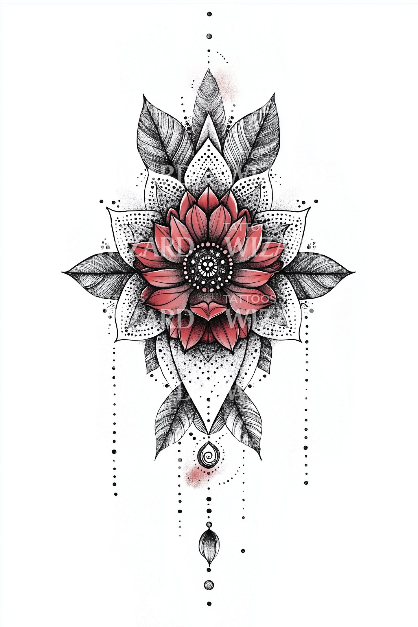 Diseño de tatuaje de brújula rosa carmesí