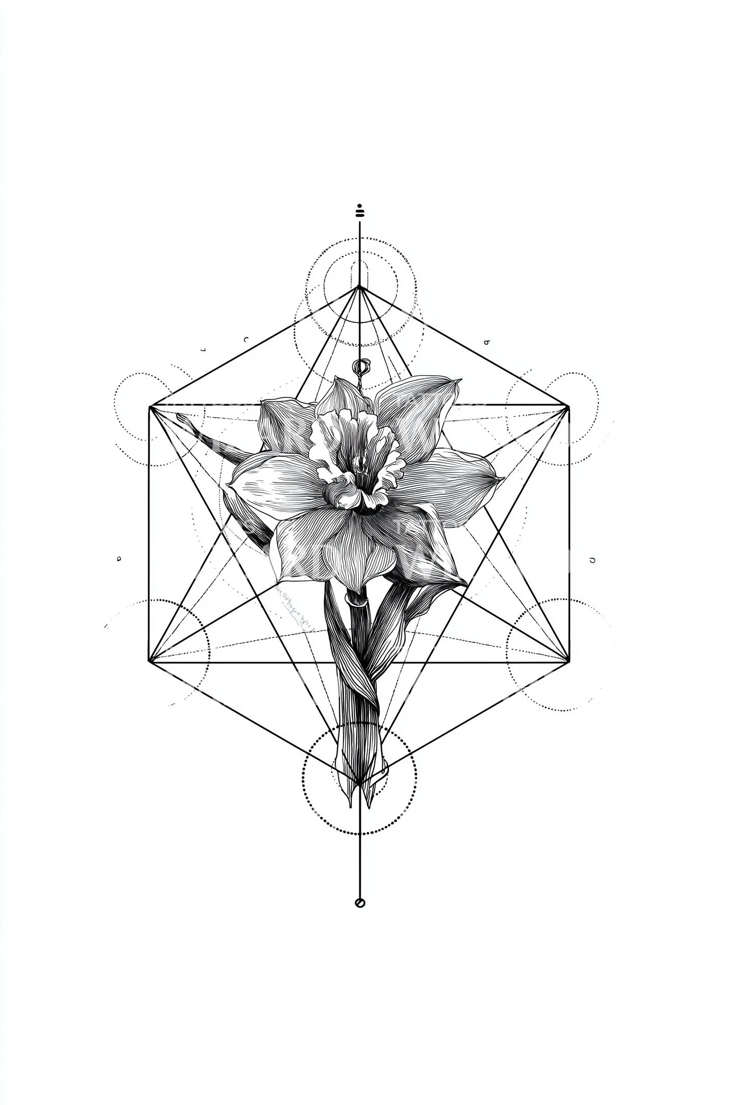 Crystal Lotus Mandala Tattoo Design