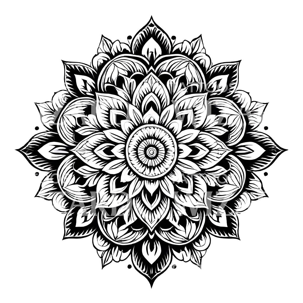 Mandala Ornamental Flower Tattoo design