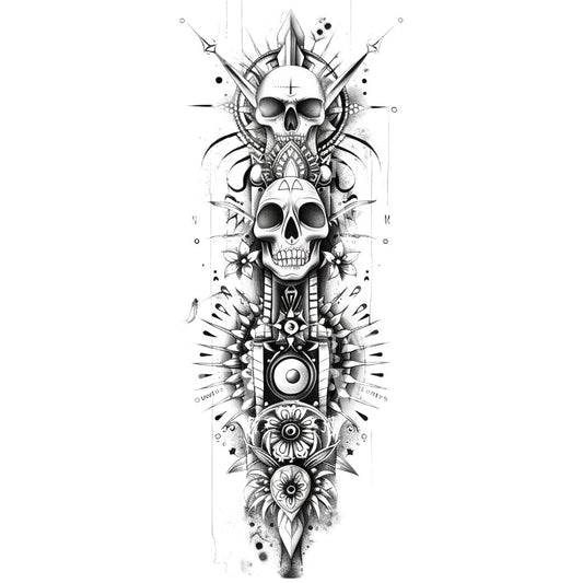 Cursed Maya Halfsleeve Tattoo Design