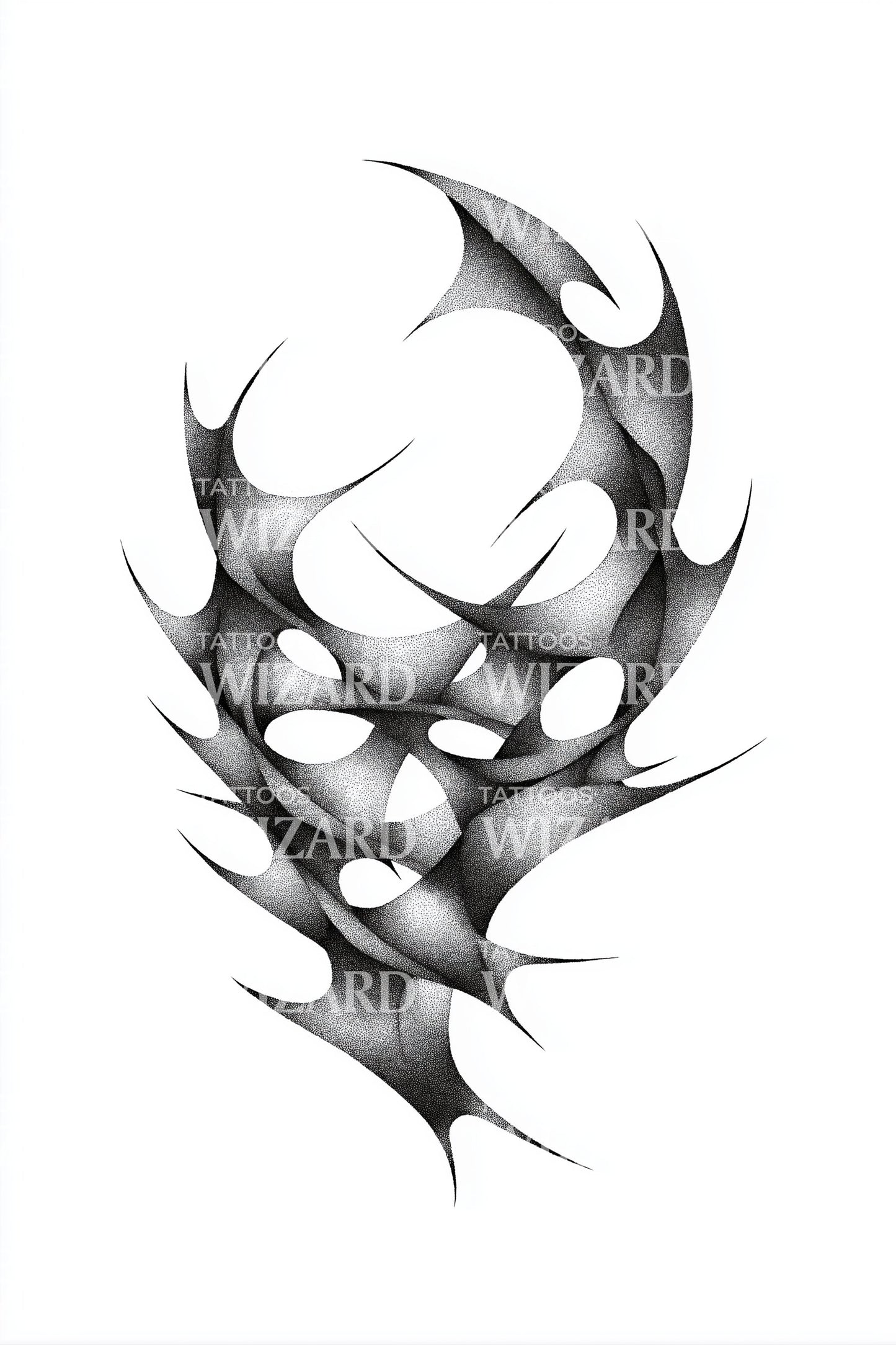 Design de tatouage griffe épineuse courbée