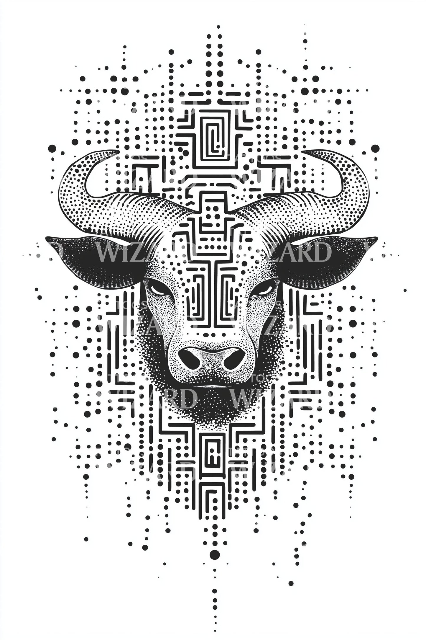 Design Tatuaggio Circuito Cyber Bull