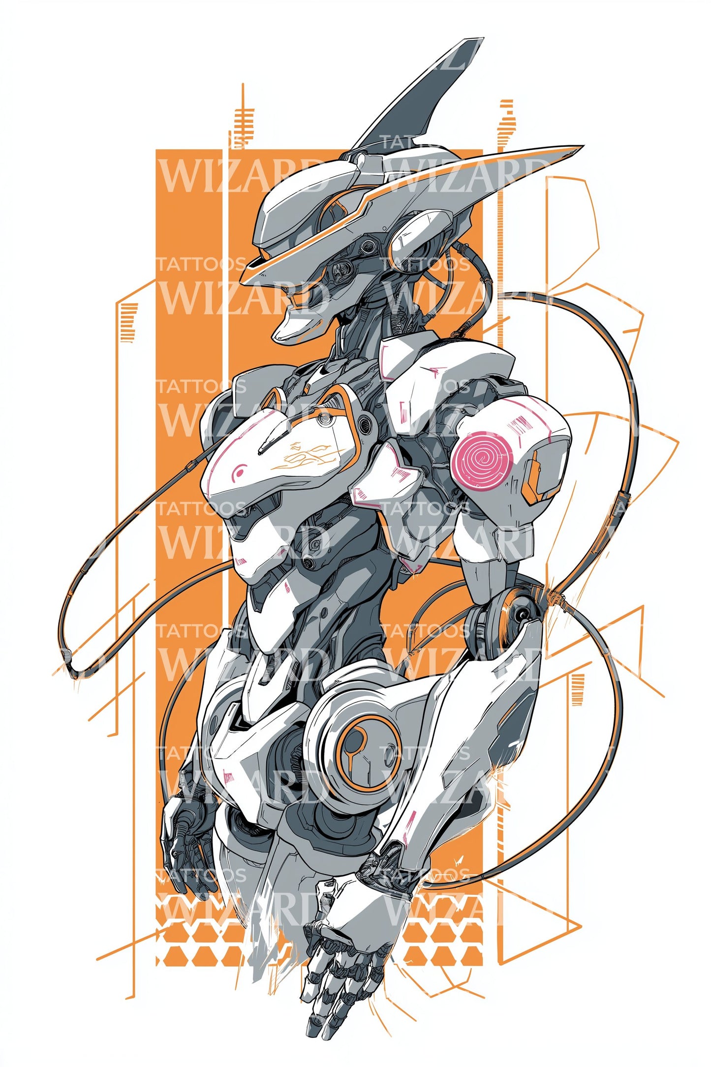 Idea tatuaggio guerriera valchiria cibernetica