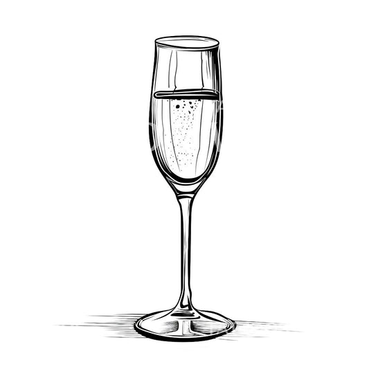 Minimalist Champagne Glass Tattoo Design