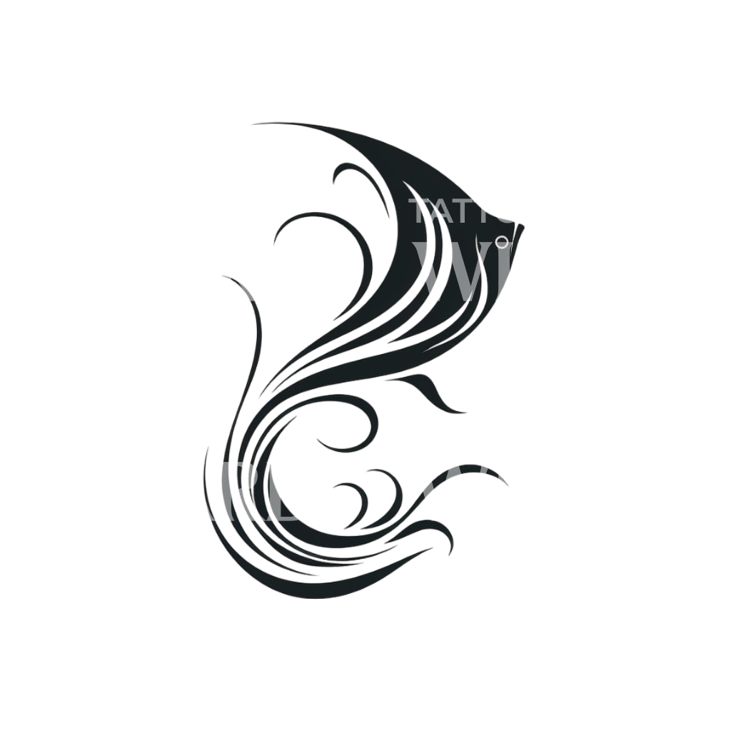 Abstract Tribal Fish Tattoo Design