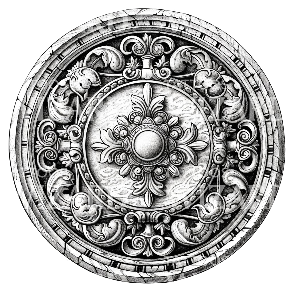 Ancient Coin Medalion Tattoo Design