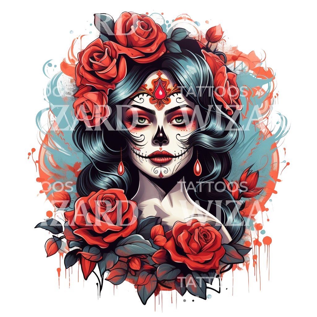 Neo Traditional La Catrina Tattoo Design